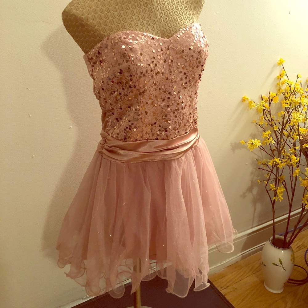 Pink Sequin Dress - Picture 1 of 8